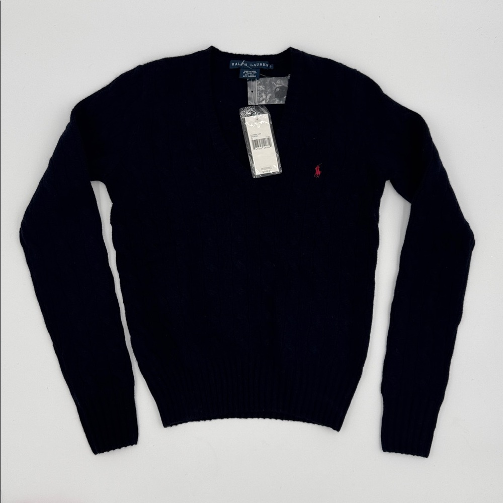 Ralph Lauren Women's Navy V-Neck Sweater